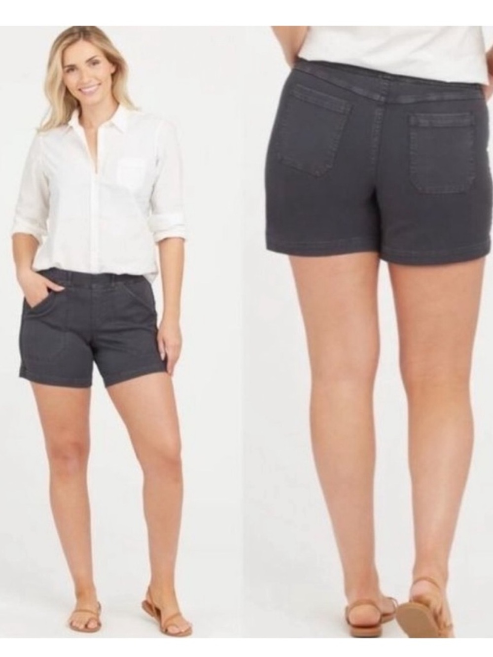 SPANX‎ Twill Cotton shorts Dark Grey size large
